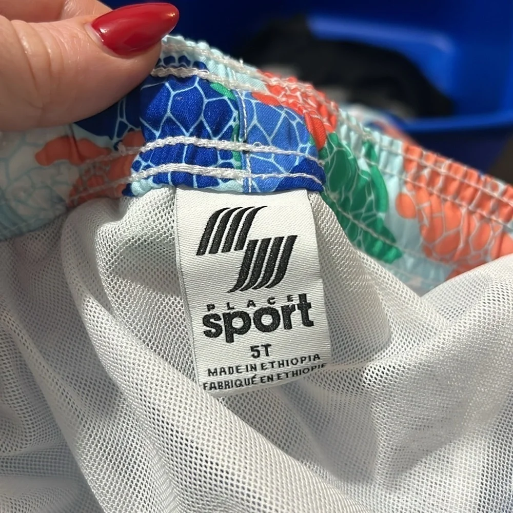 The Children's Place Boys Swim Trunks Turtle Print Size 5 New